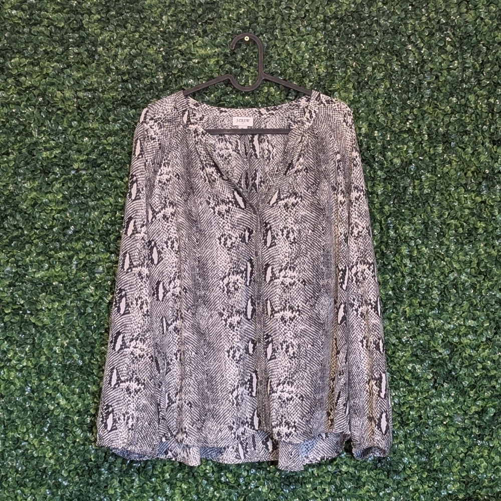 J.Crew Snakeskin Print Top, XL